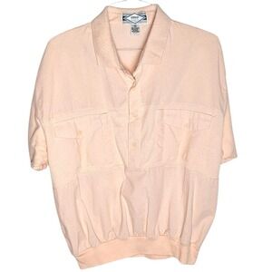Dino di Milano VTG Peach Colored‎ Pullover Lightweight 80's Dad Vibes Golf Shirt